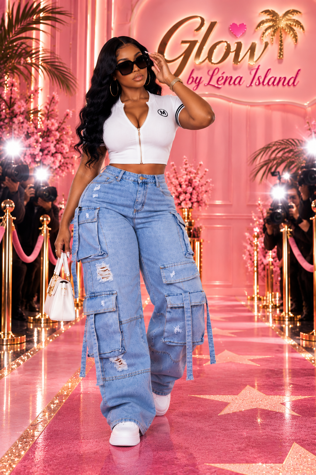 👖💙 Jean Cargo Femme Taille Haute – Style Streetwear & Tendance ✨🦋