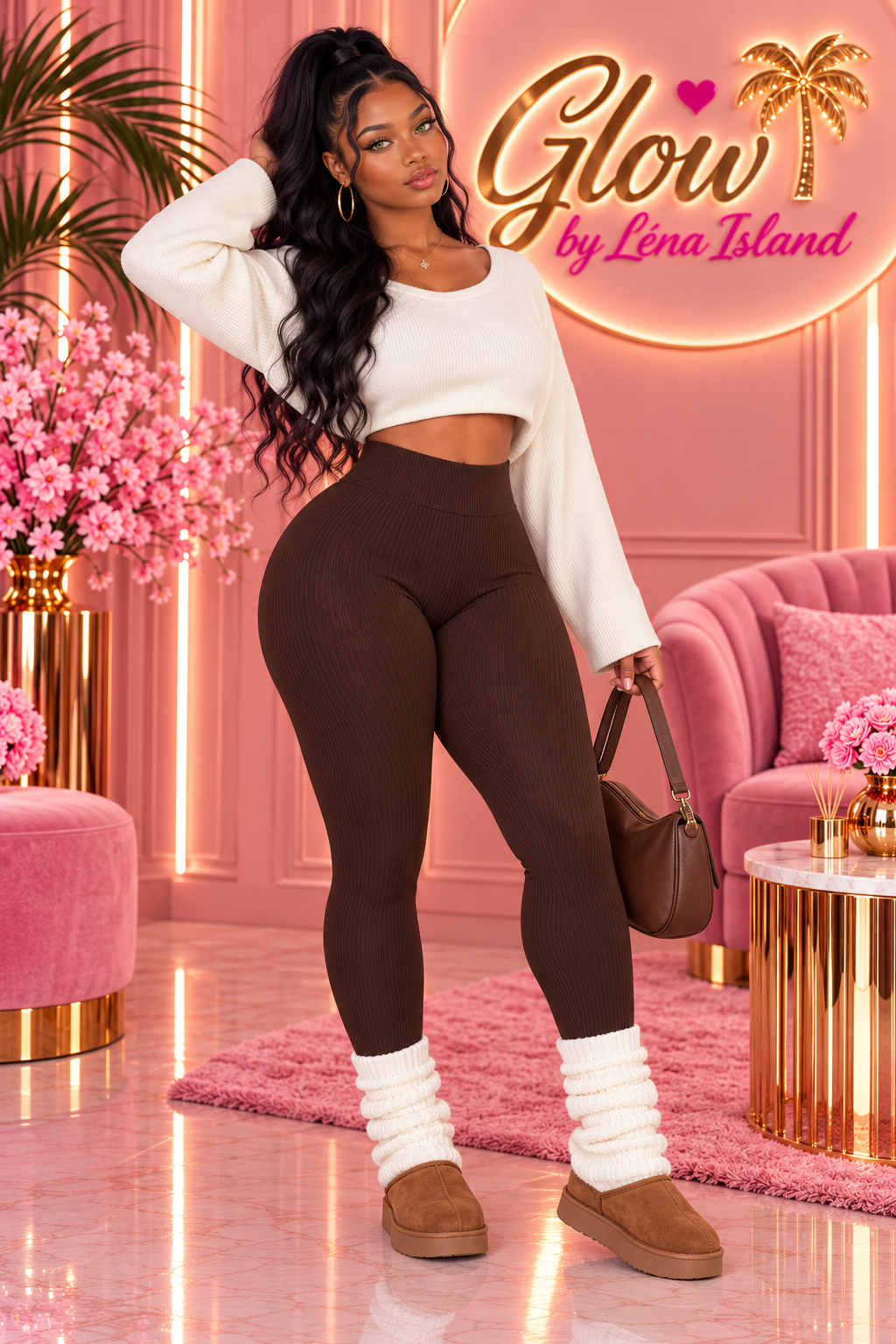 🌸 Legging Côtelé Femme Gainant – Taille Haute & Confort Absolu ✨🦋