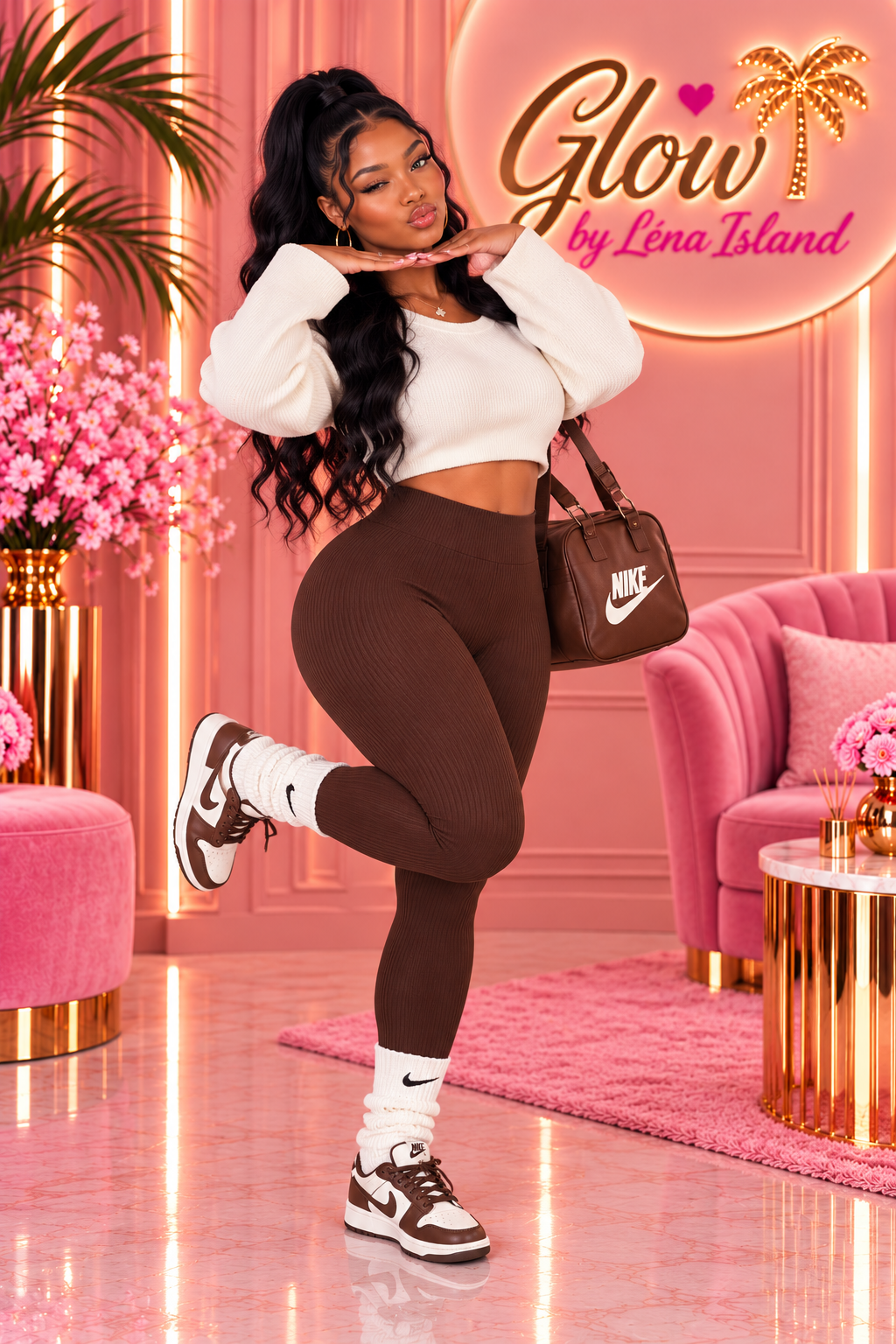 🌸 Legging Côtelé Femme Gainant – Taille Haute & Confort Absolu ✨🦋