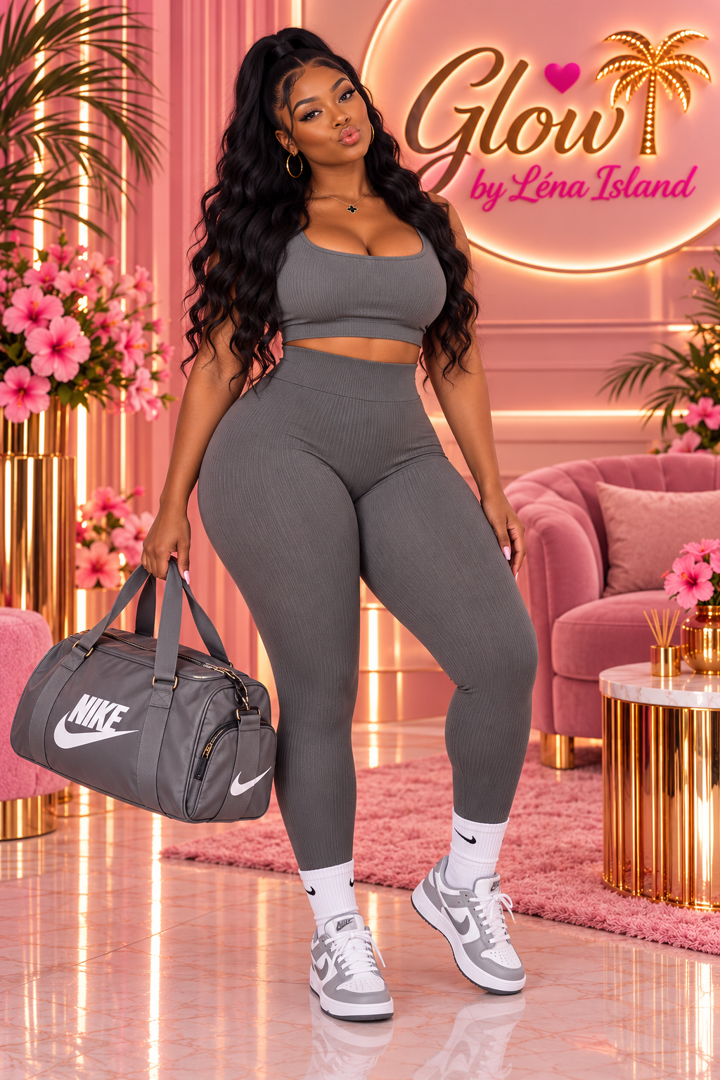 🌸 Legging Côtelé Femme Gainant – Taille Haute & Confort Absolu ✨🦋