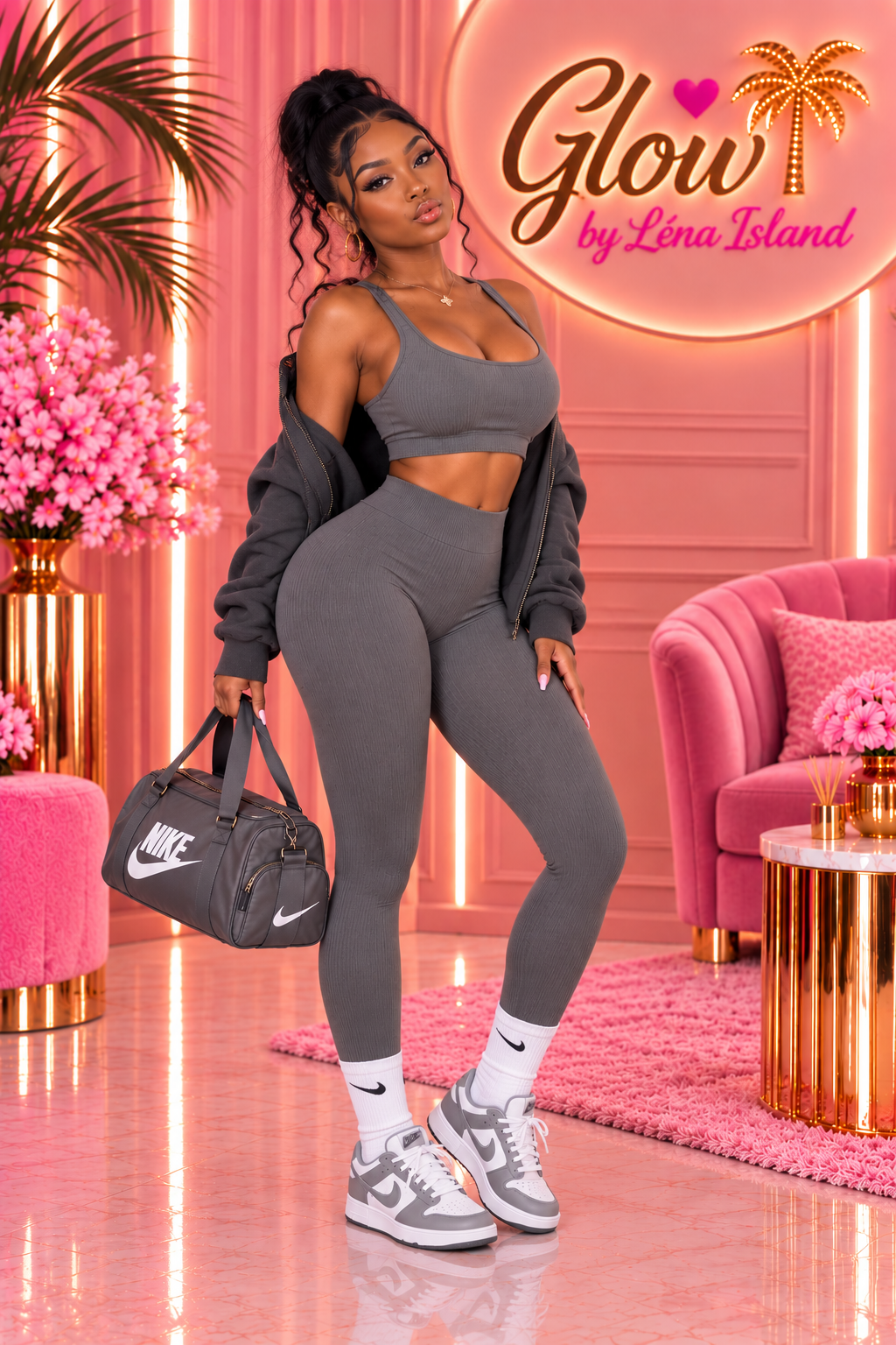🌸 Legging Côtelé Femme Gainant – Taille Haute & Confort Absolu ✨🦋
