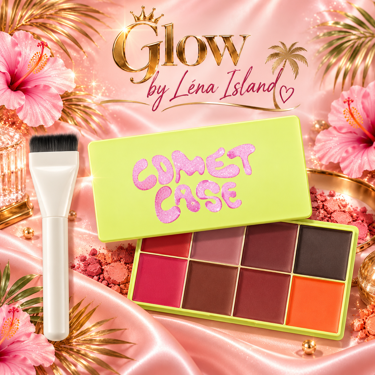 💖✨ Palette Maquillage 3-en-1 – Blush, Sourcils & Highlighter 💄🌸