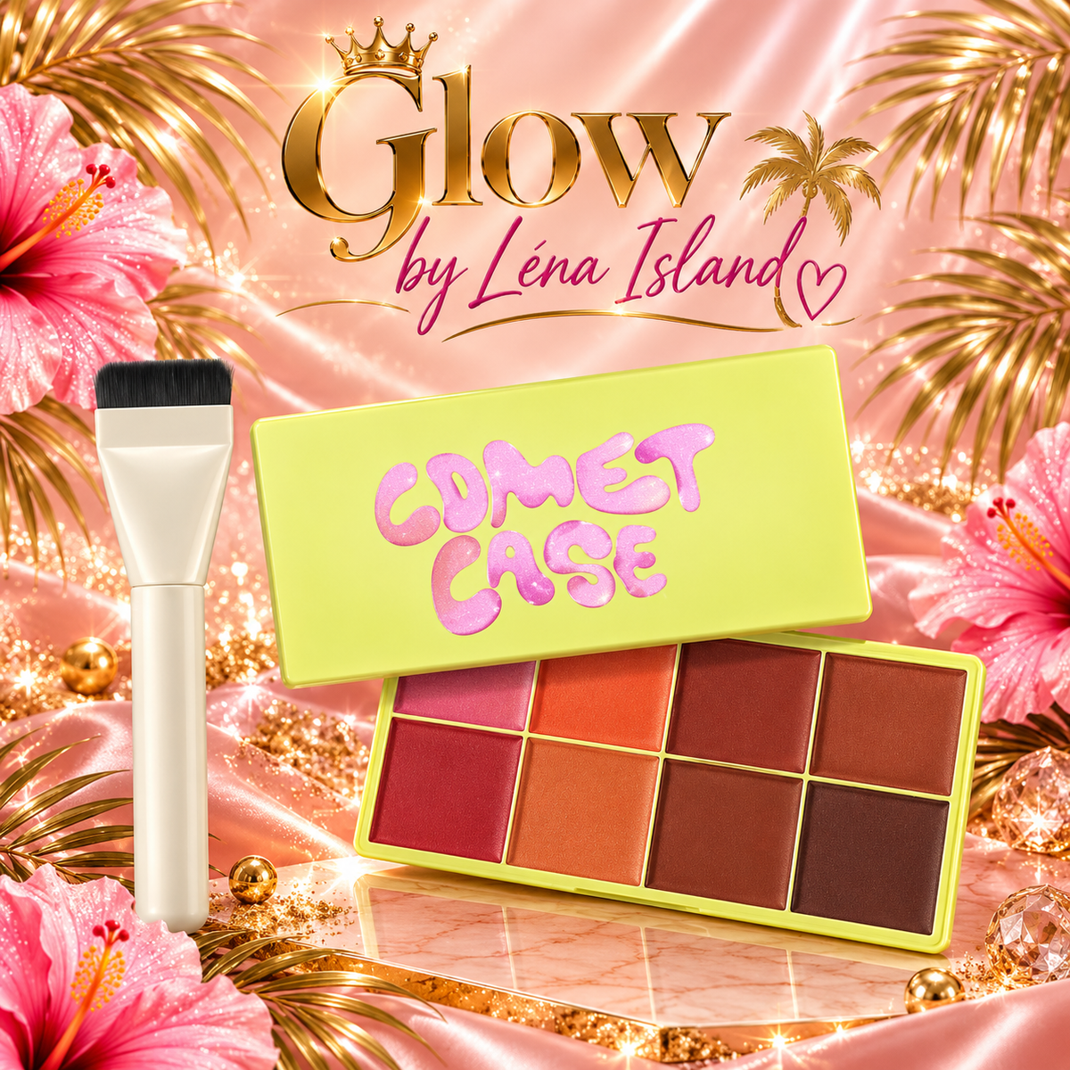 💖✨ Palette Maquillage 3-en-1 – Blush, Sourcils & Highlighter 💄🌸