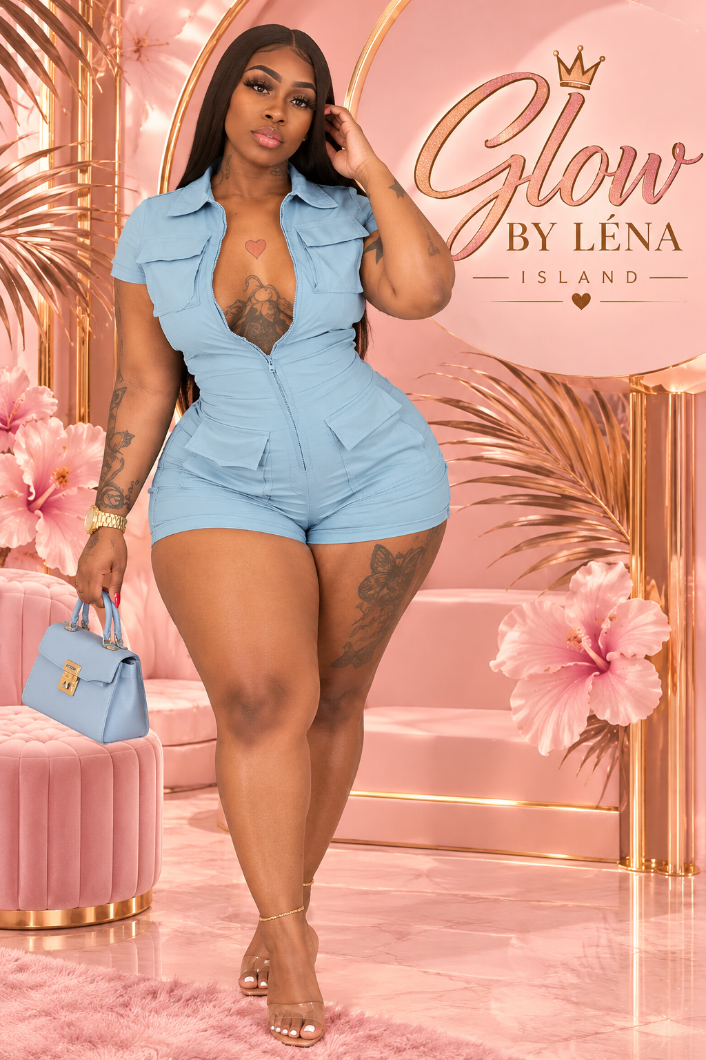 💕 Combinaison Short Zippée Femme – Style Chic & Décontracté ✨