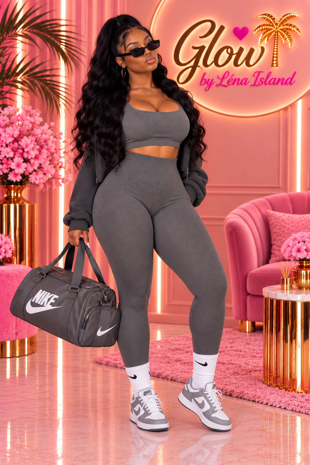 🌸 Legging Côtelé Femme Gainant – Taille Haute & Confort Absolu ✨🦋