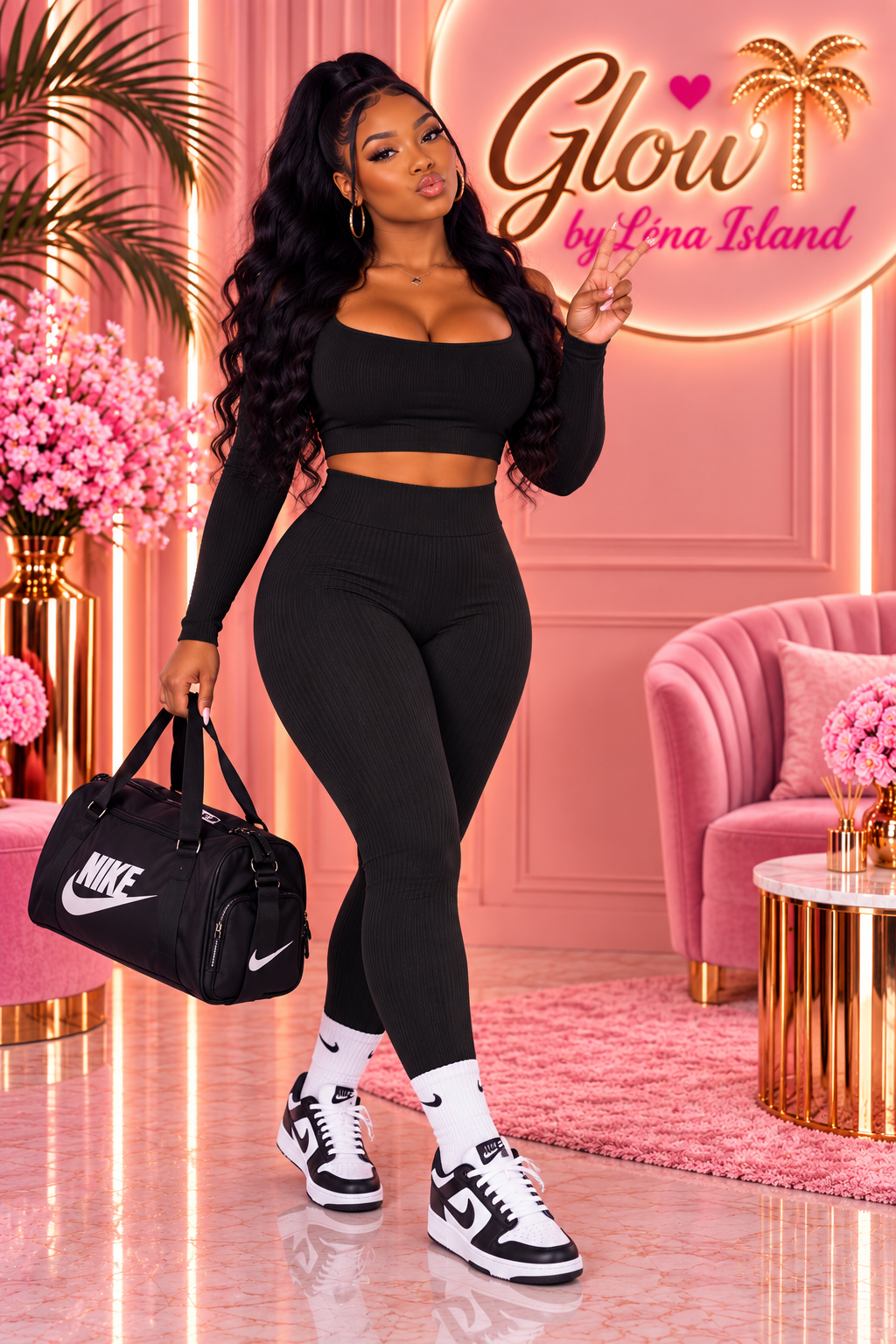 🌸 Legging Côtelé Femme Gainant – Taille Haute & Confort Absolu ✨🦋