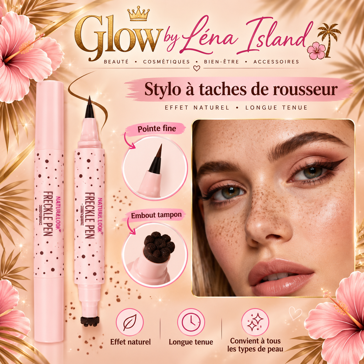 ✨Stylo à Taches de Rousseur Double Embout – Effet Naturel & Waterproof 🧸🤎