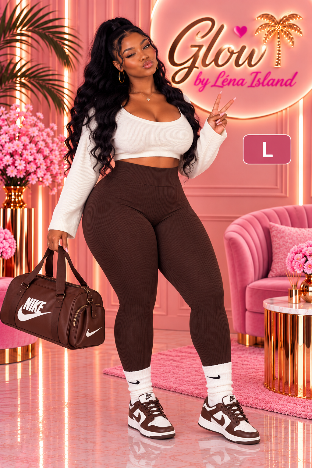 🌸 Legging Côtelé Femme Gainant – Taille Haute & Confort Absolu ✨🦋