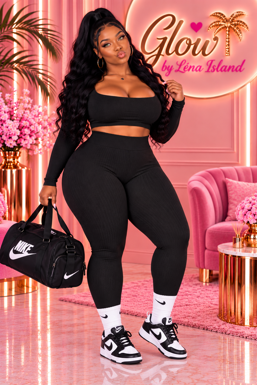 🌸 Legging Côtelé Femme Gainant – Taille Haute & Confort Absolu ✨🦋