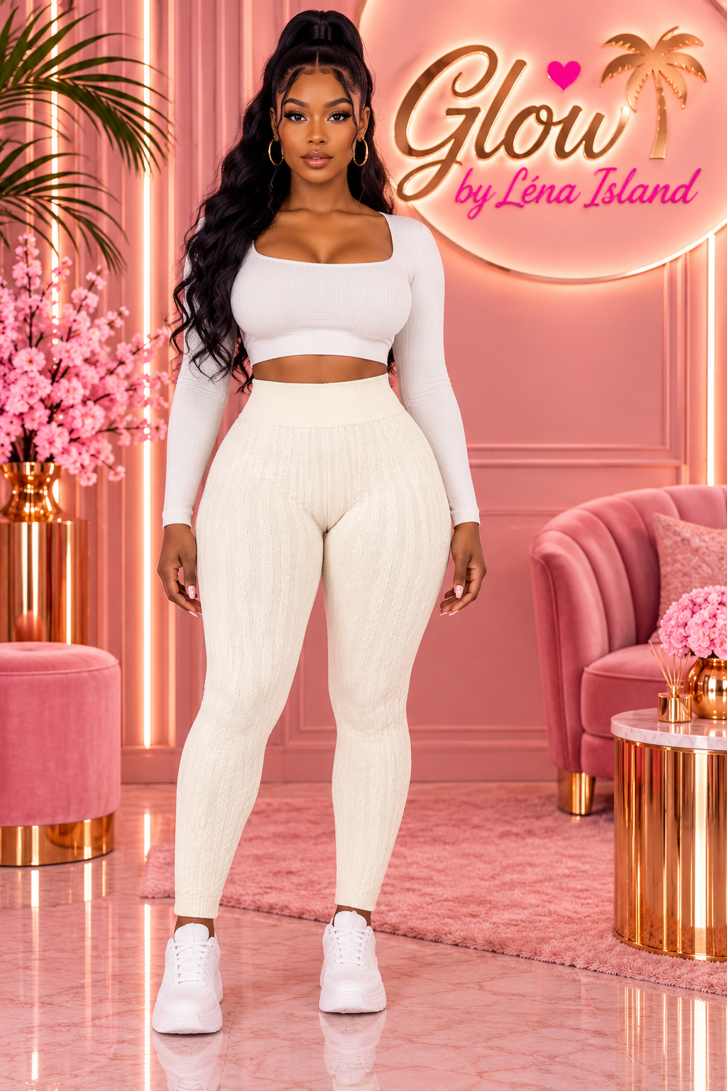 🌸 Legging Côtelé Femme Gainant – Taille Haute & Confort Absolu ✨🦋