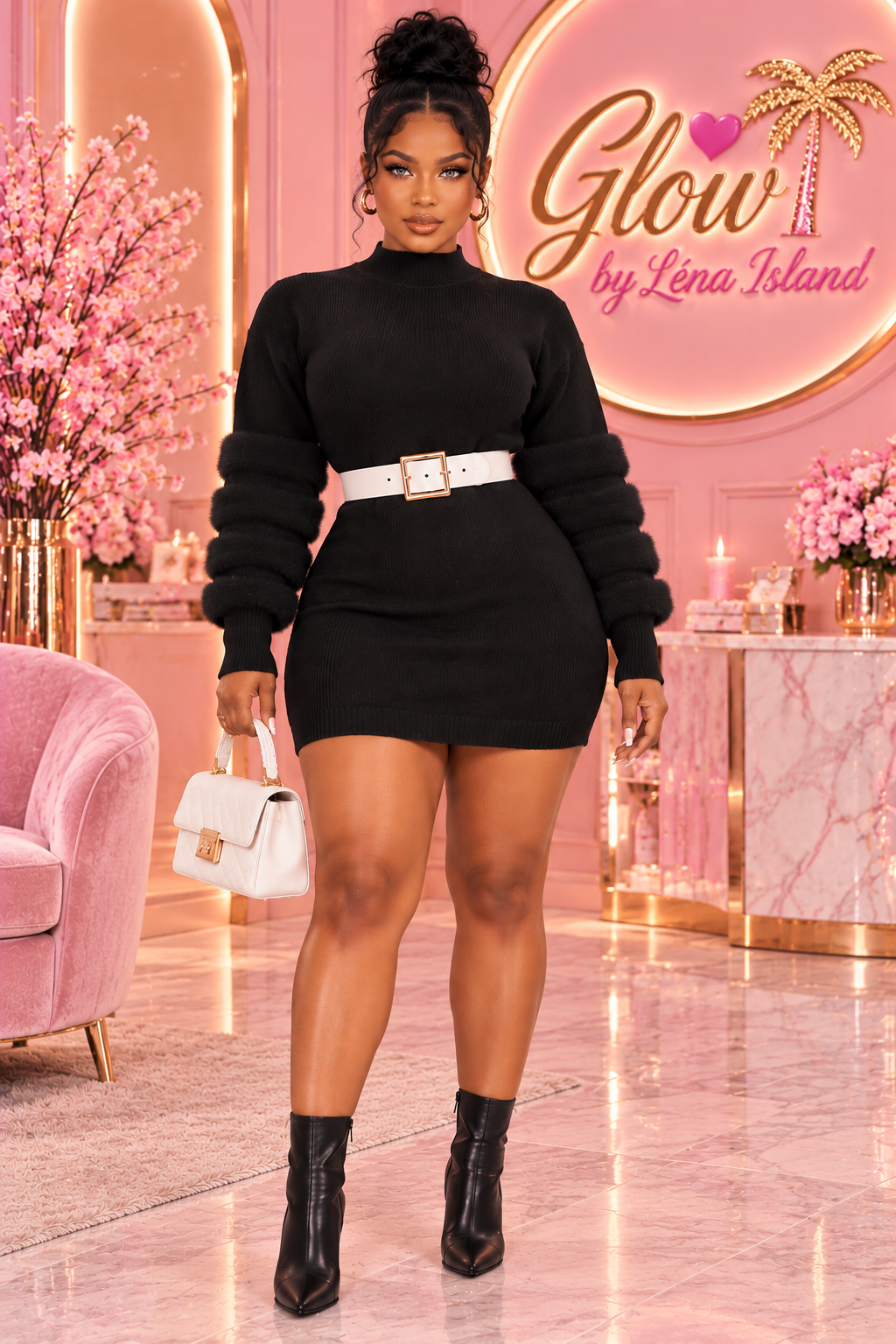 🤍✨ Robe Pull Femme Col Montant – Élégance & Style Cocooning 👗🦋