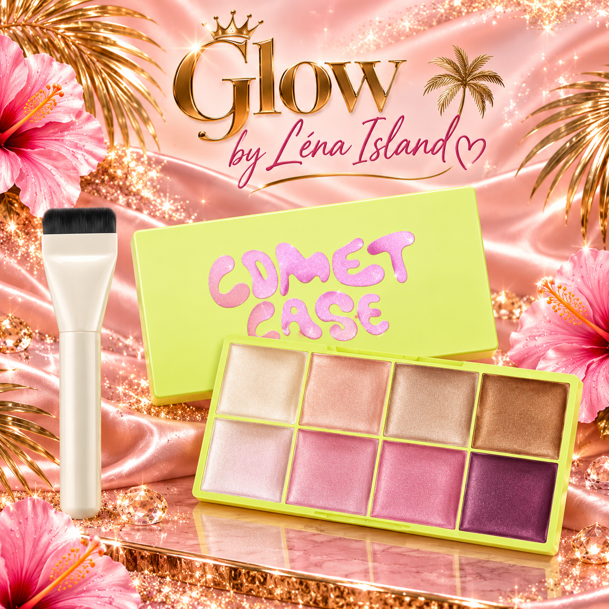 💖✨ Palette Maquillage 3-en-1 – Blush, Sourcils & Highlighter 💄🌸