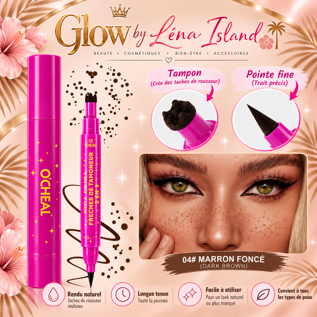 ✨Stylo à Taches de Rousseur Double Embout – Effet Naturel & Waterproof 🧸🤎