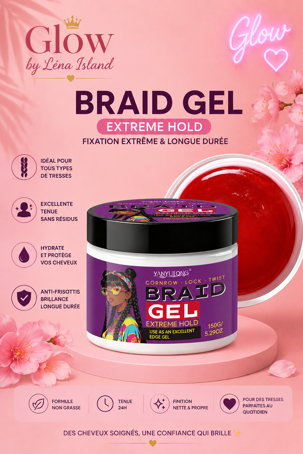 Braid Gel Extreme Hold 💕 – Gel Coiffant Anti-Frisottis