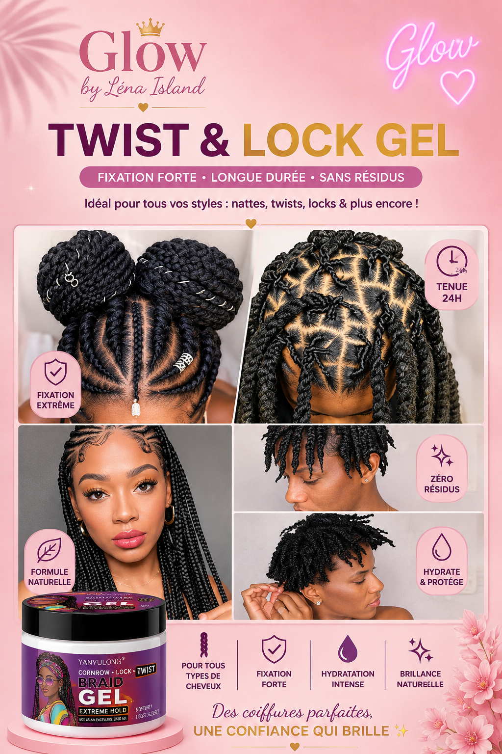 Braid Gel Extreme Hold 💕 – Gel Coiffant Anti-Frisottis
