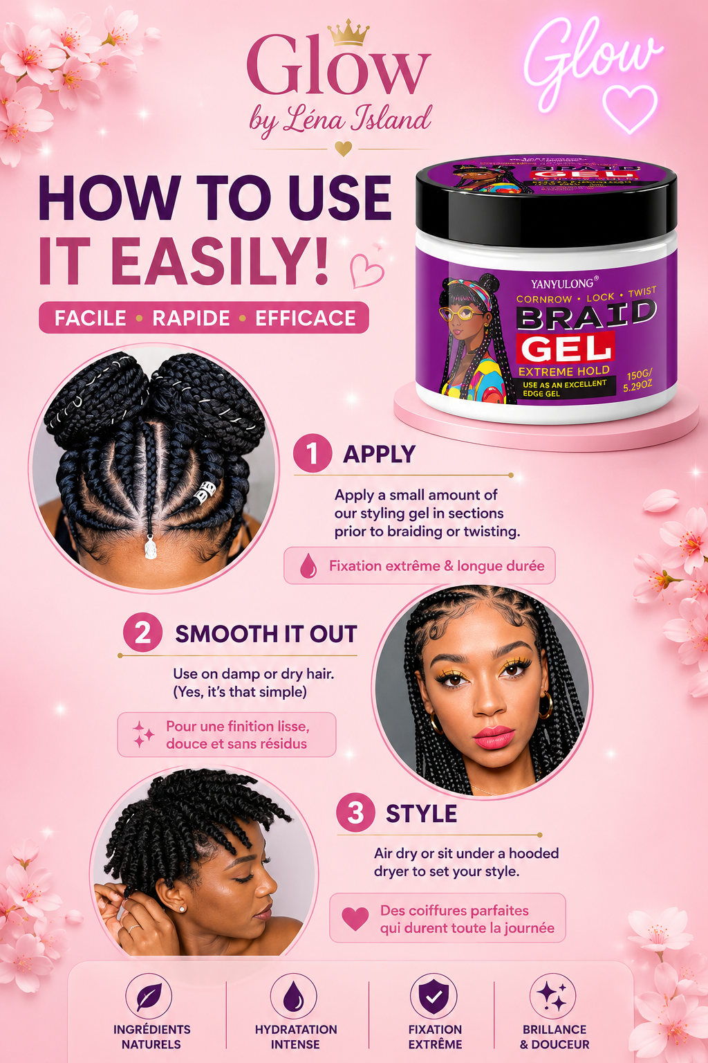 Braid Gel Extreme Hold 💕 – Gel Coiffant Anti-Frisottis