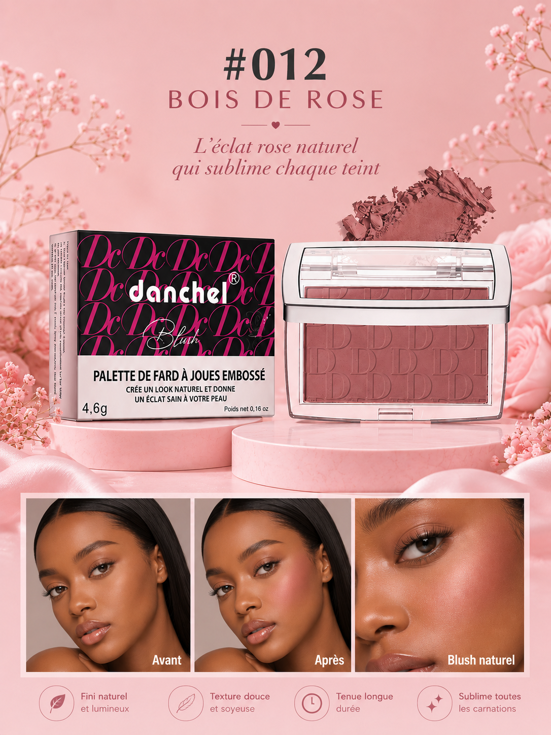 🌸 Blush Poudré Velours — Teint Éclat Naturel🌸