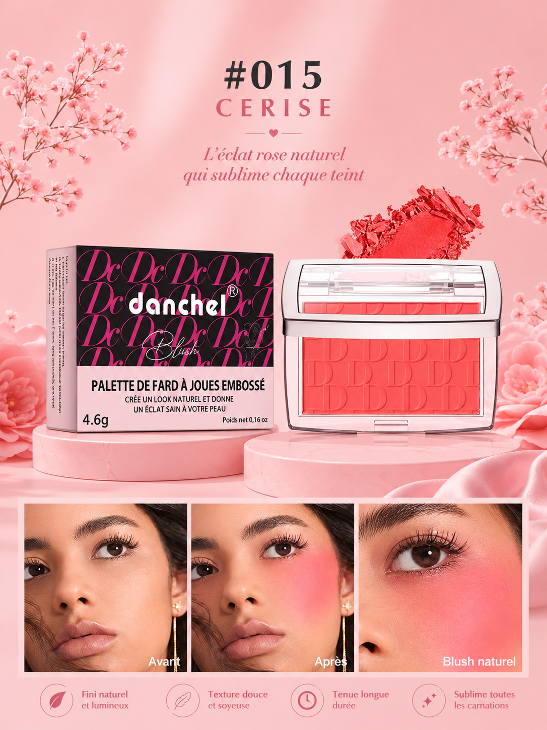 🌸 Blush Poudré Velours — Teint Éclat Naturel🌸