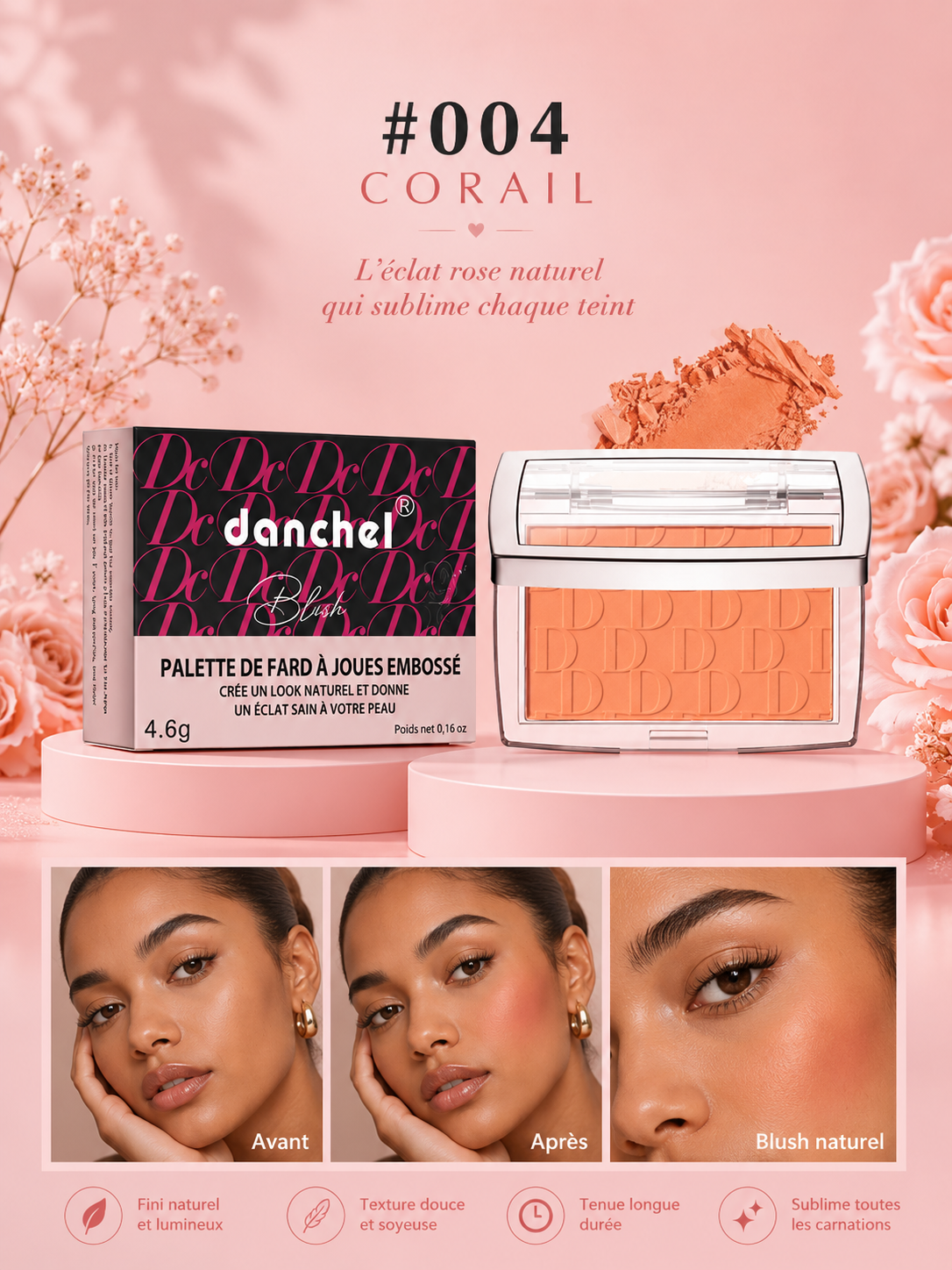 🌸 Blush Poudré Velours — Teint Éclat Naturel🌸