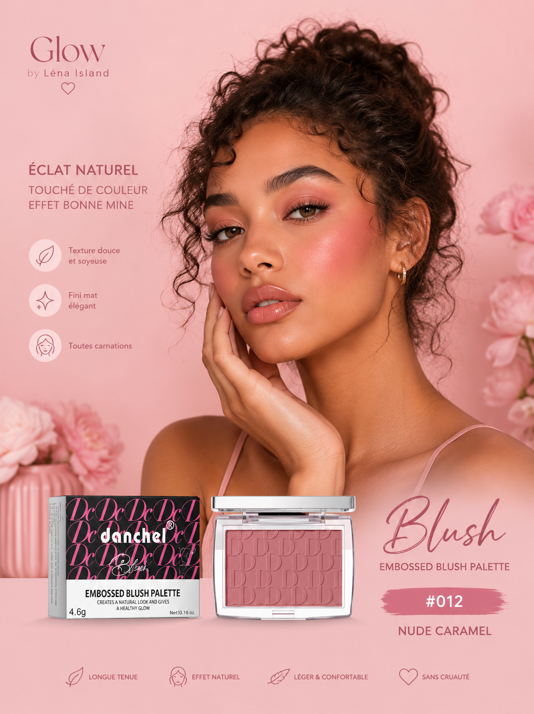 🌸 Blush Poudré Velours — Teint Éclat Naturel🌸