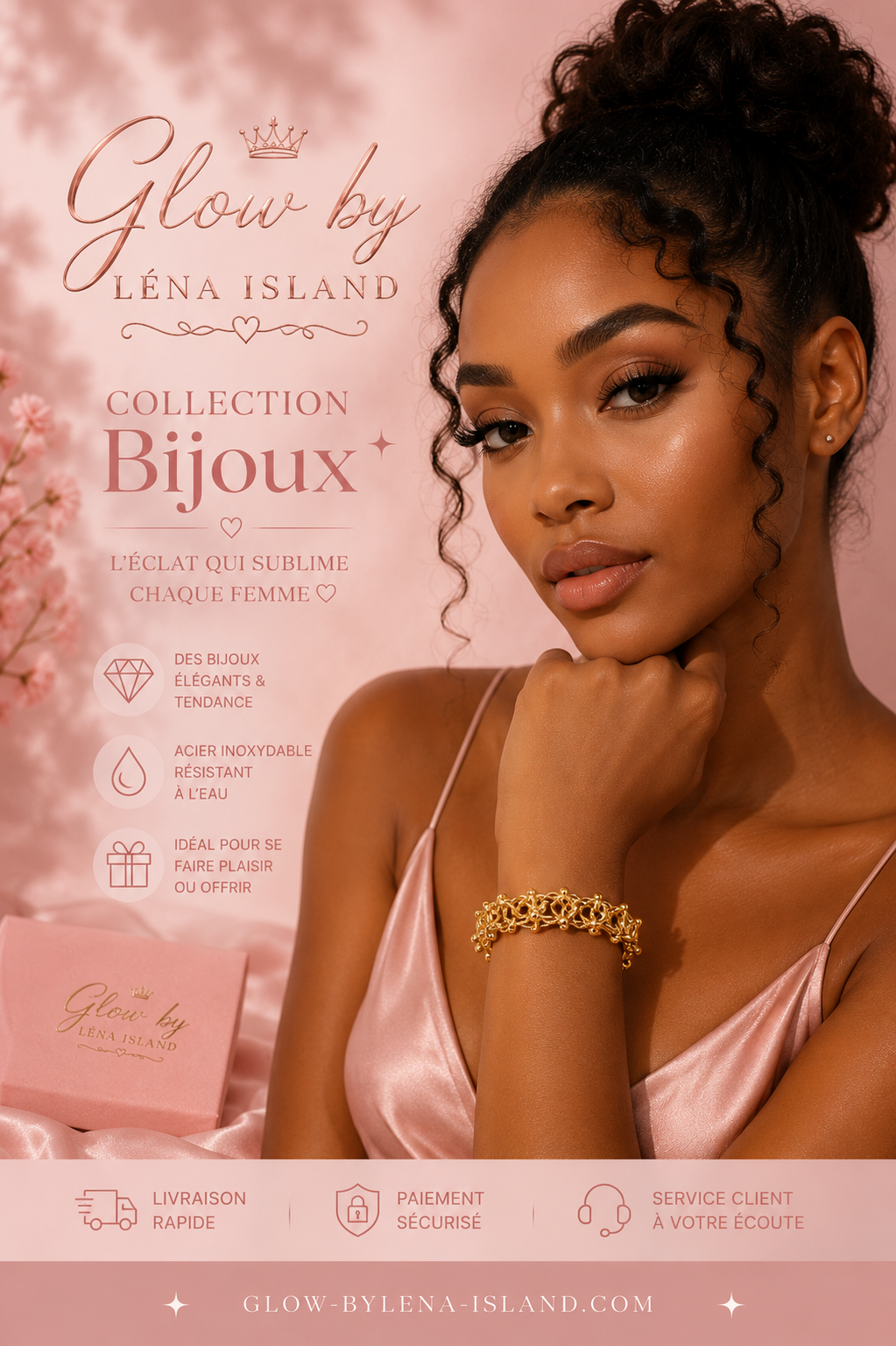 💎✨Bracelet Chaîne Dorée Entrelacée – Glow by Léna Island ✨