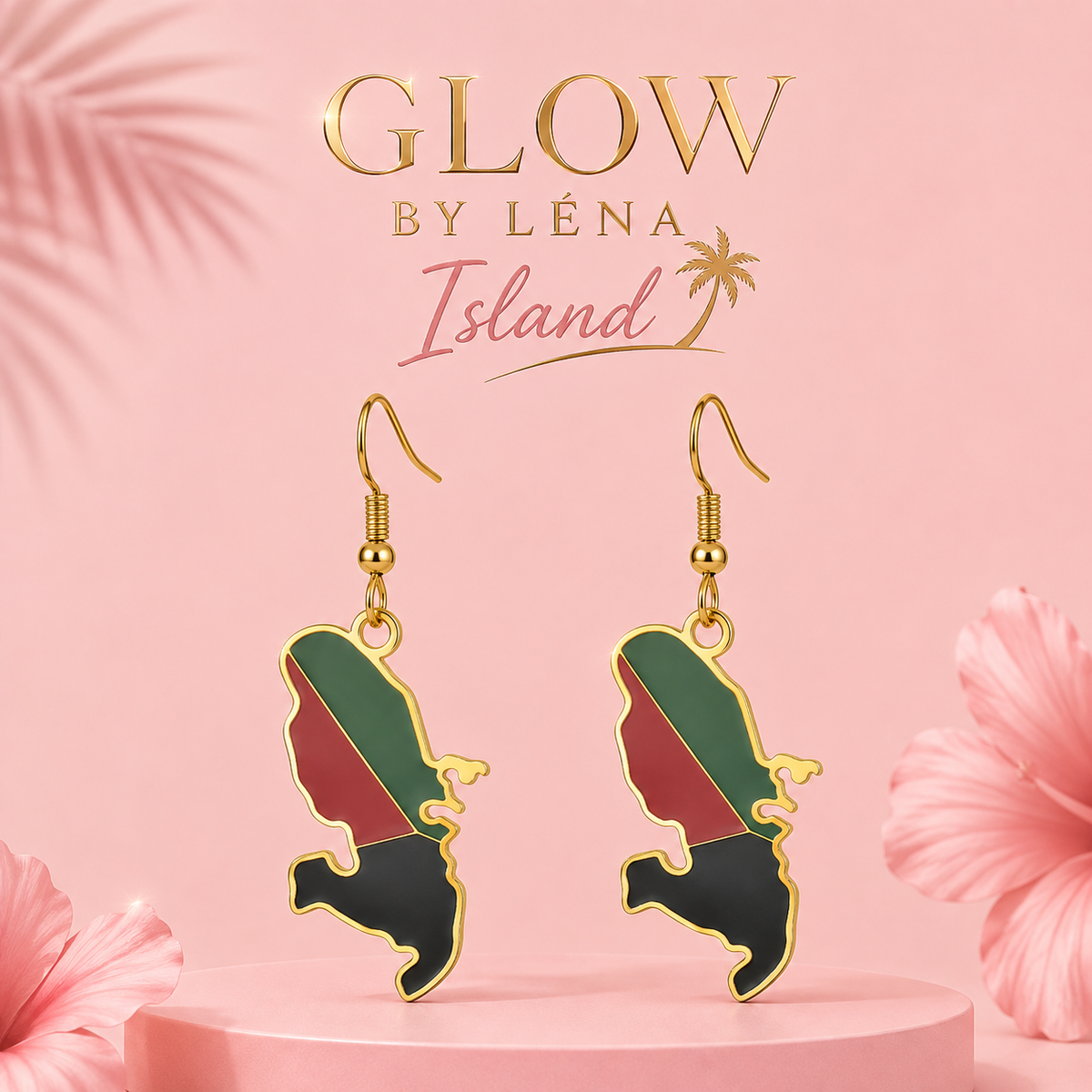 Boucles d’Oreilles Carte de la Martinique 🌴🇲🇶 – Bijou Élégant & Tendance ✨