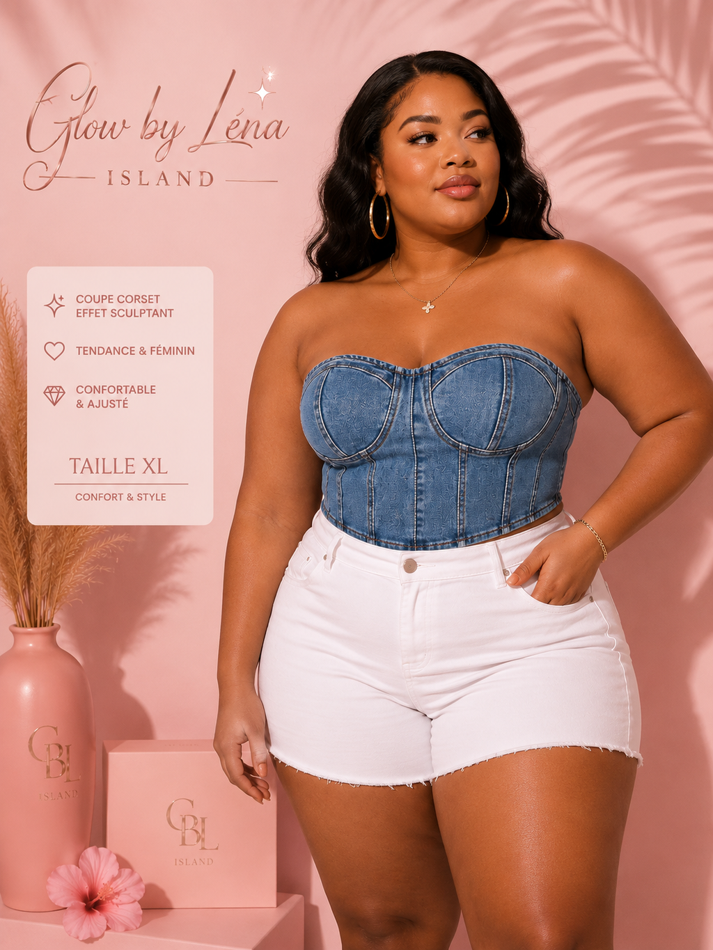 ✨Bustier Corset en Jean – Effet Sculptant & Ultra Tendance 💙