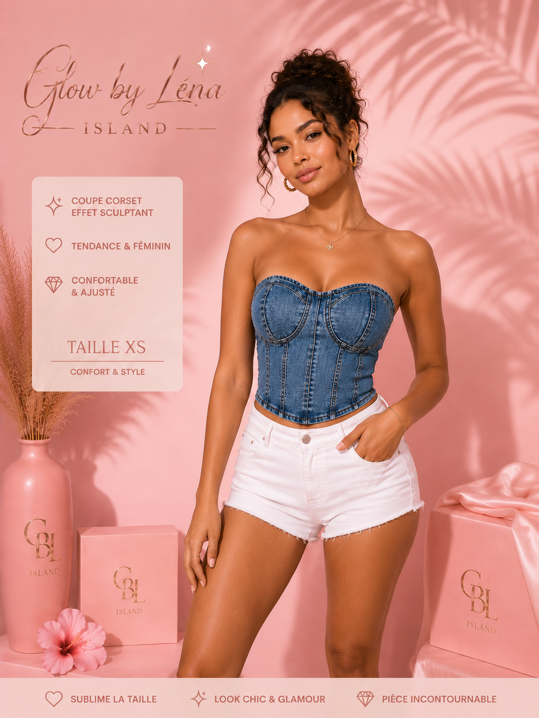 ✨Bustier Corset en Jean – Effet Sculptant & Ultra Tendance 💙