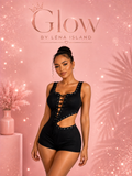 🦋 Combishort Romper Y2K – Noir 🖤✨