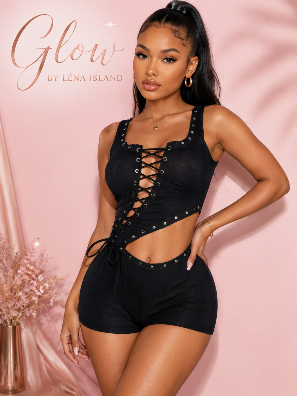 🦋 Combishort Romper Y2K – Noir 🖤✨