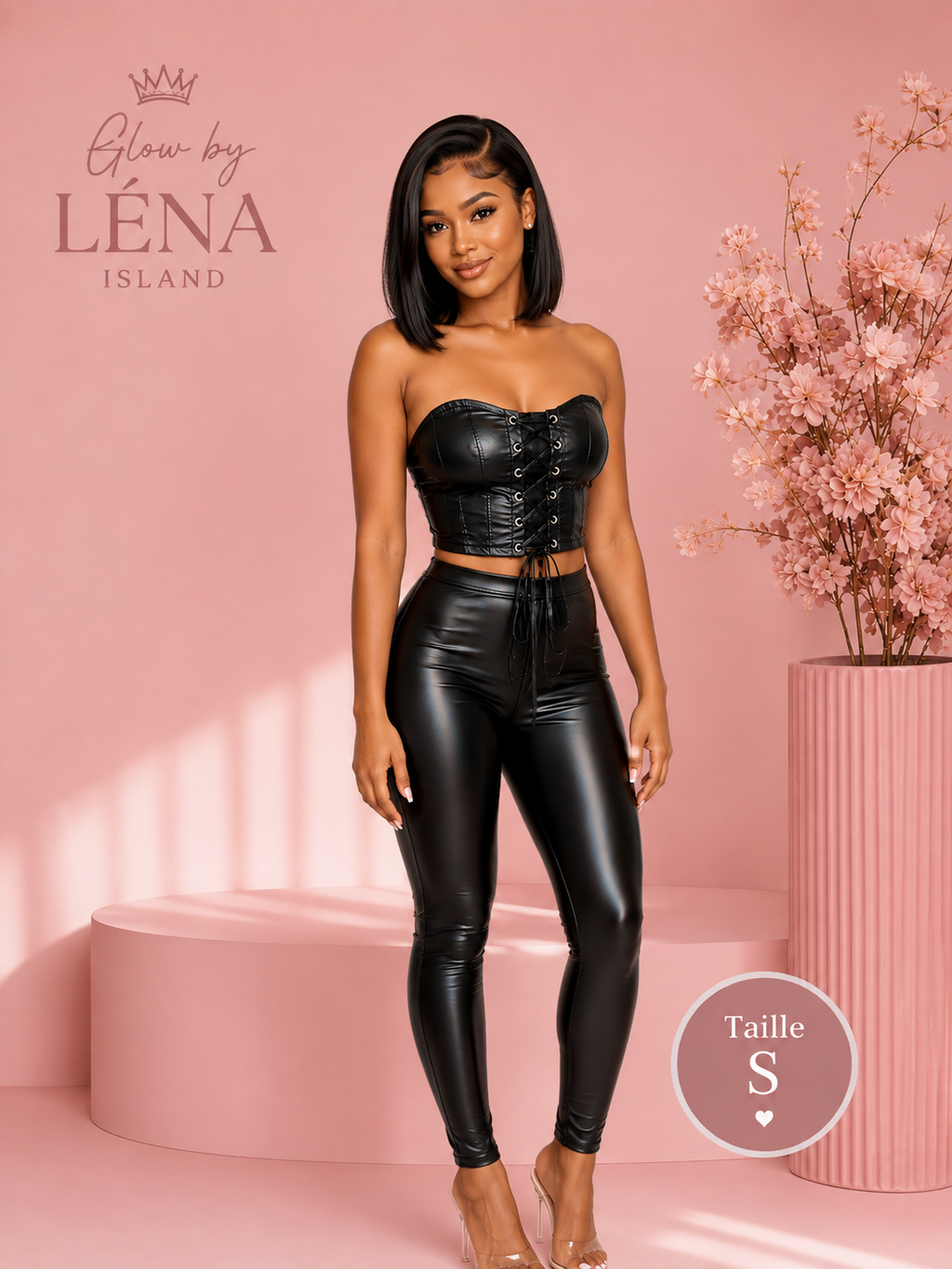 🖤 Ensemble 2 pièces en similicuir – Chic & Tendance