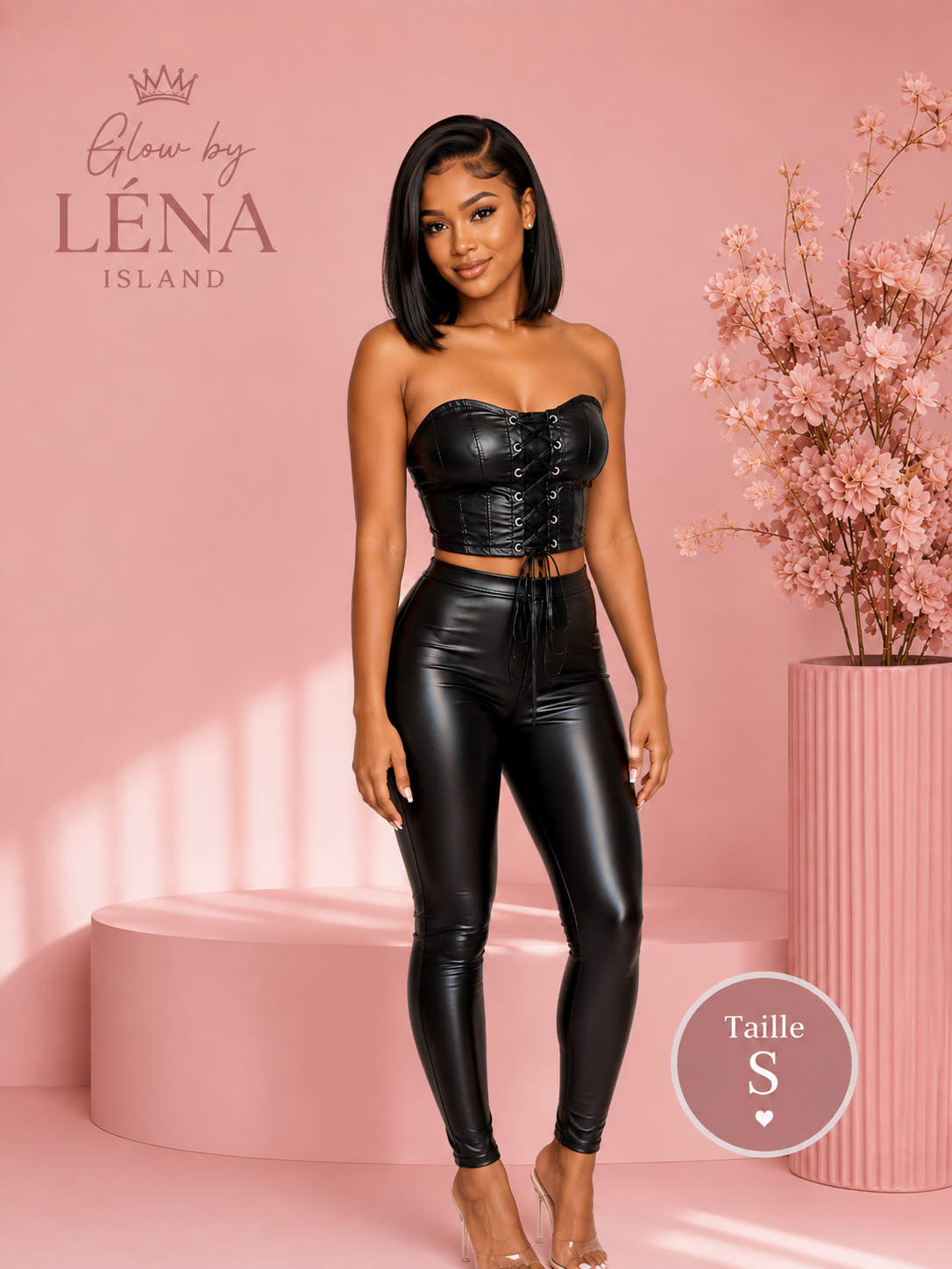 🖤 Ensemble 2 pièces en similicuir – Chic & Tendance