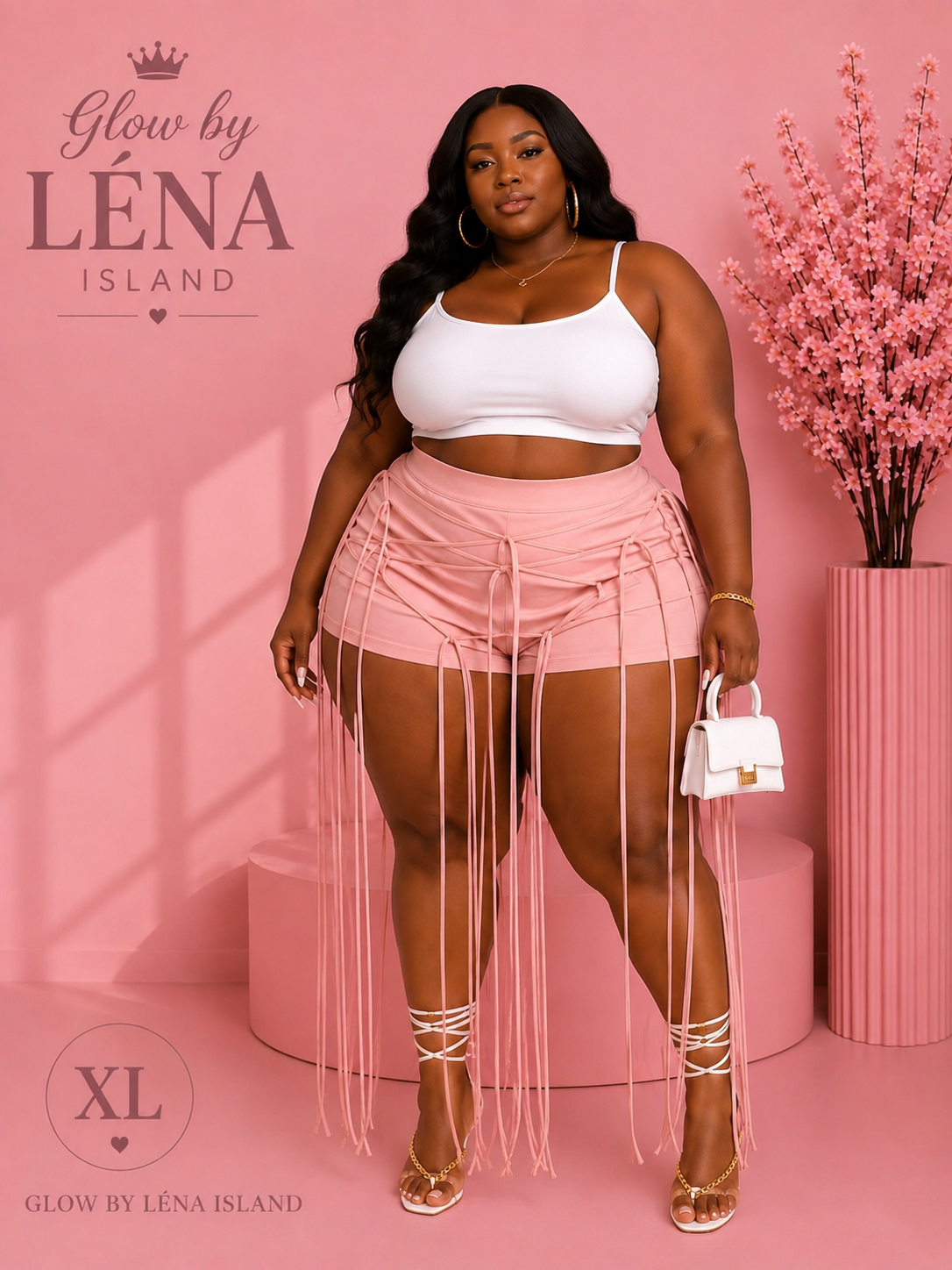 Short Taille Haute Effet Simili Cuir à Lacets ✨