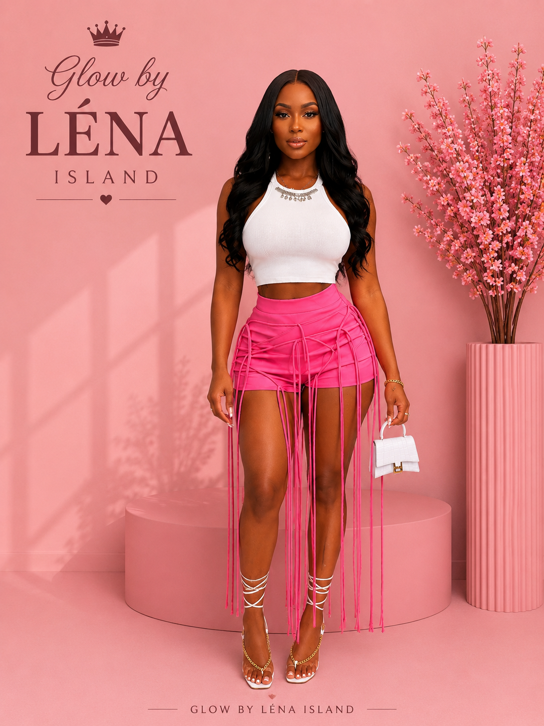 Short Taille Haute Effet Simili Cuir à Lacets ✨
