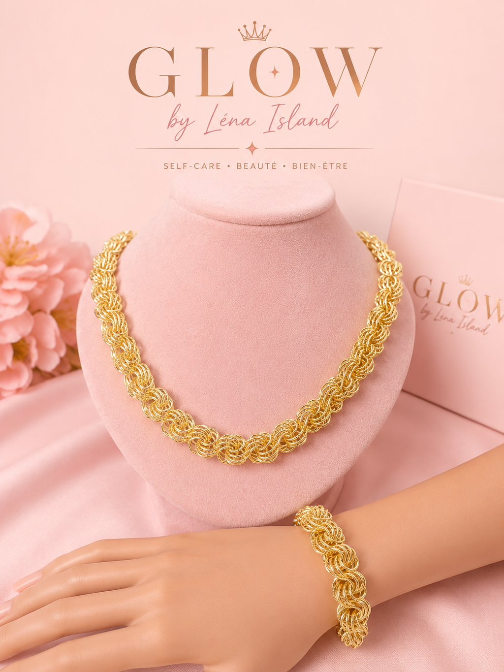 ✨ Parure Éclat Doré – Collier & Bracelet ✨