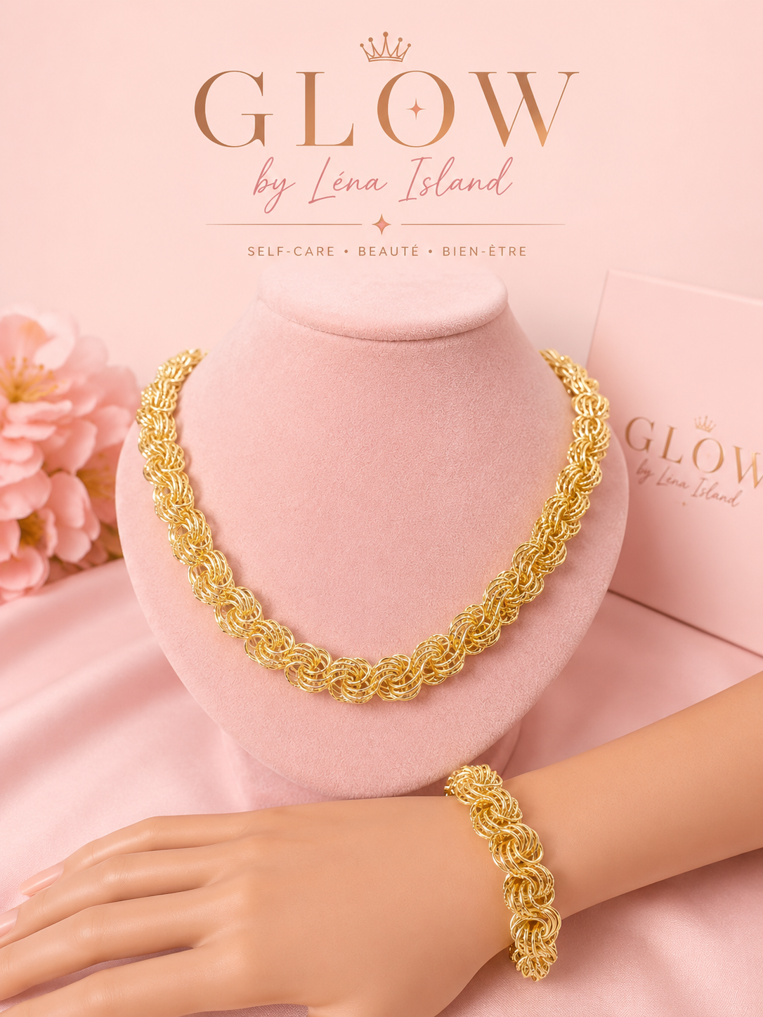 ✨ Parure Éclat Doré – Collier & Bracelet ✨