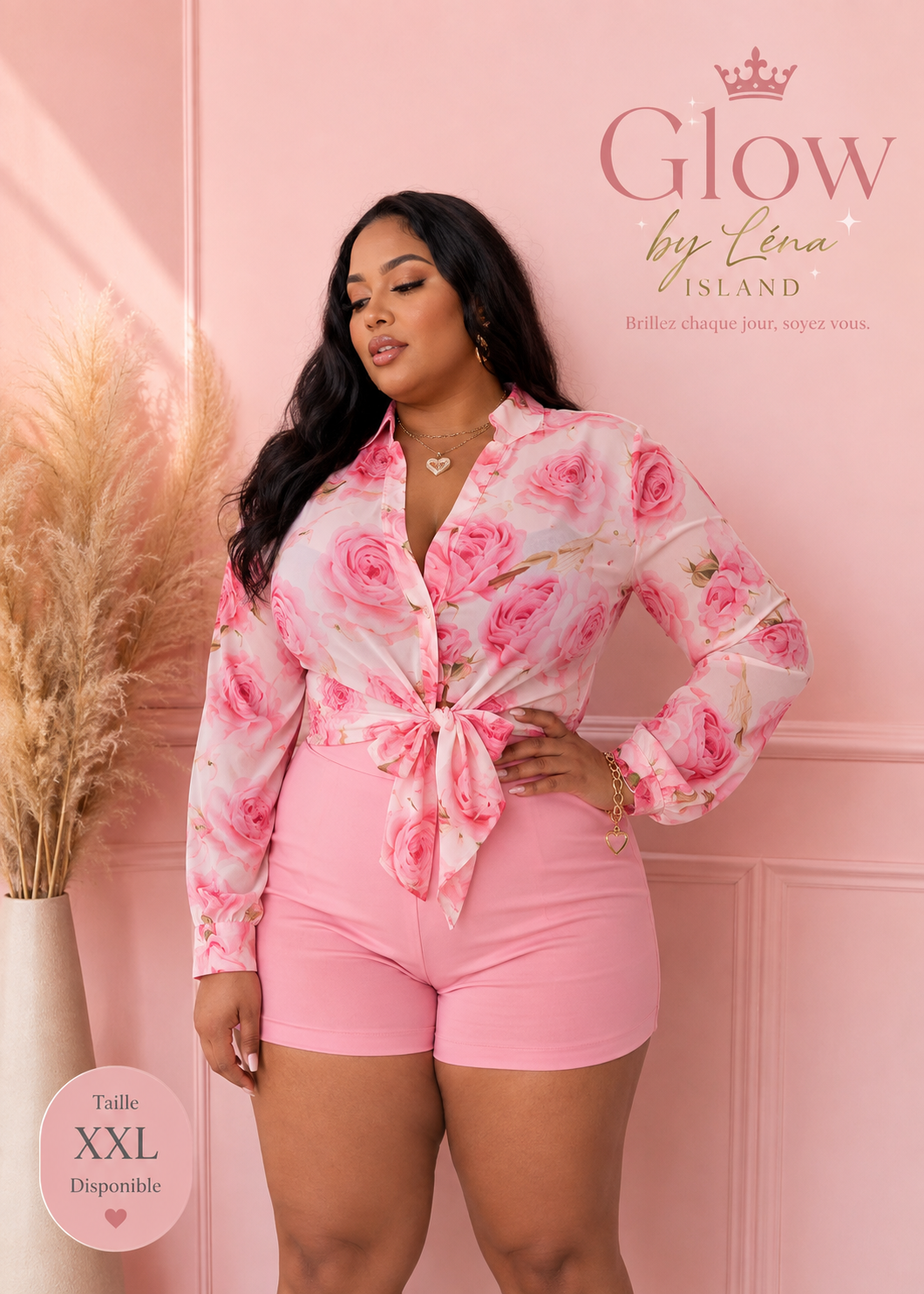 ✨ Ensemble Chic & Élégant – Chemisier + Short