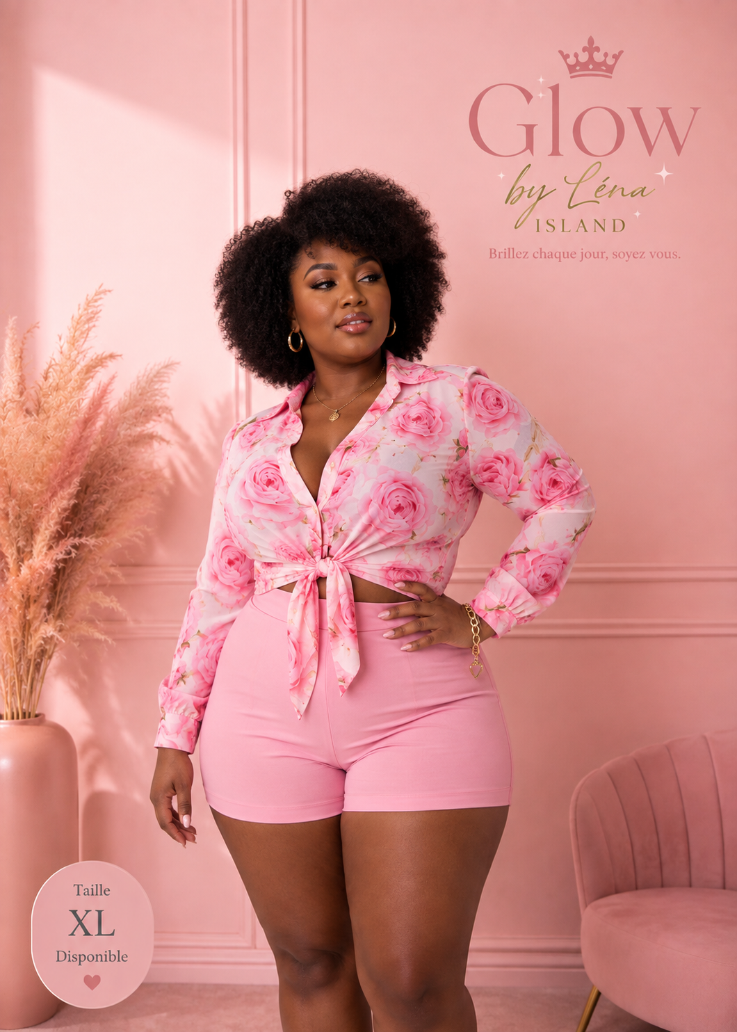 ✨ Ensemble Chic & Élégant – Chemisier + Short