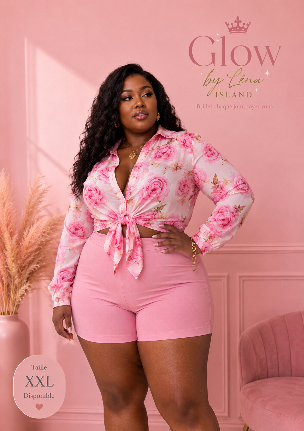 ✨ Ensemble Chic & Élégant – Chemisier + Short