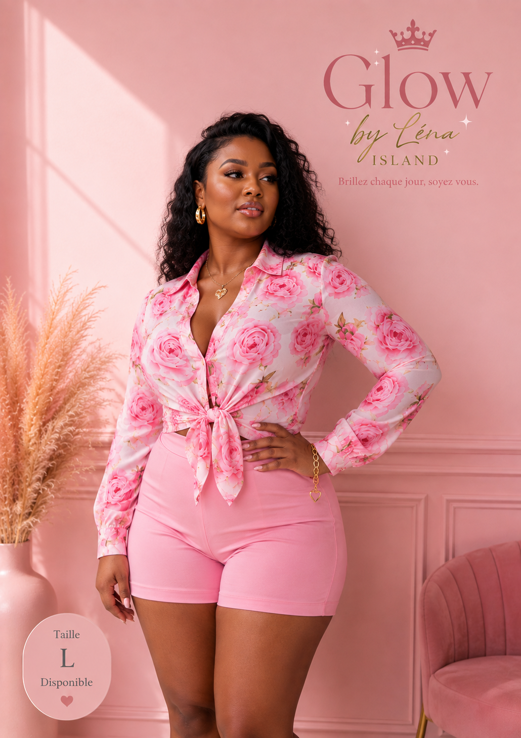 ✨ Ensemble Chic & Élégant – Chemisier + Short