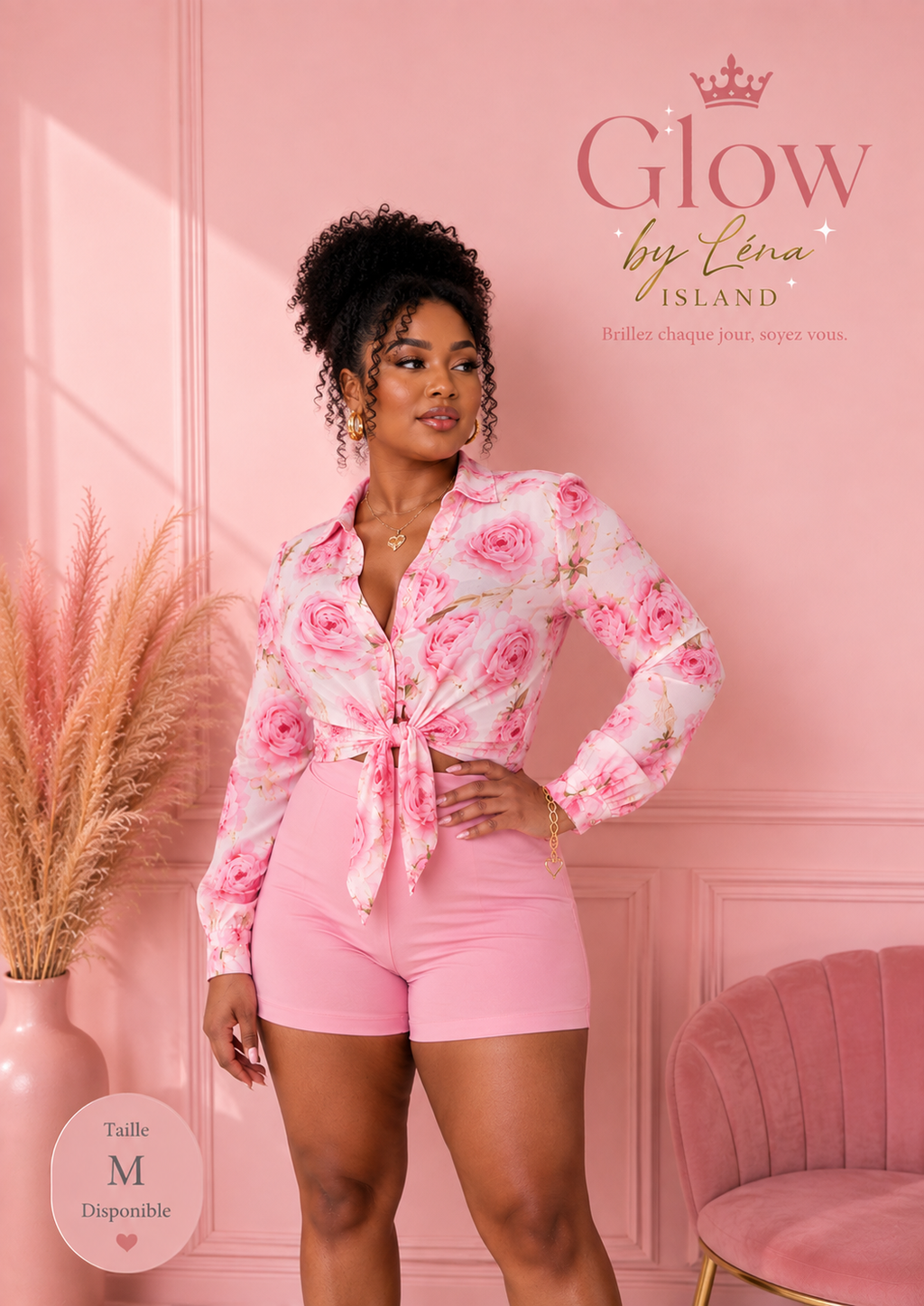 ✨ Ensemble Chic & Élégant – Chemisier + Short