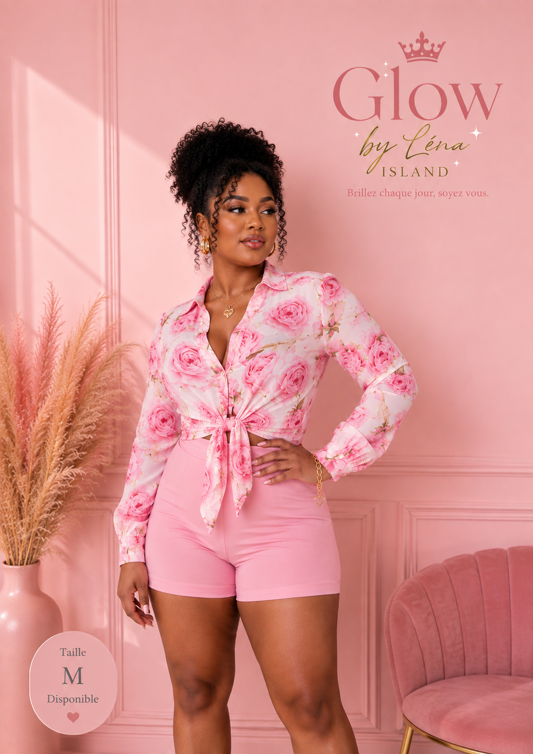 ✨ Ensemble Chic & Élégant – Chemisier + Short