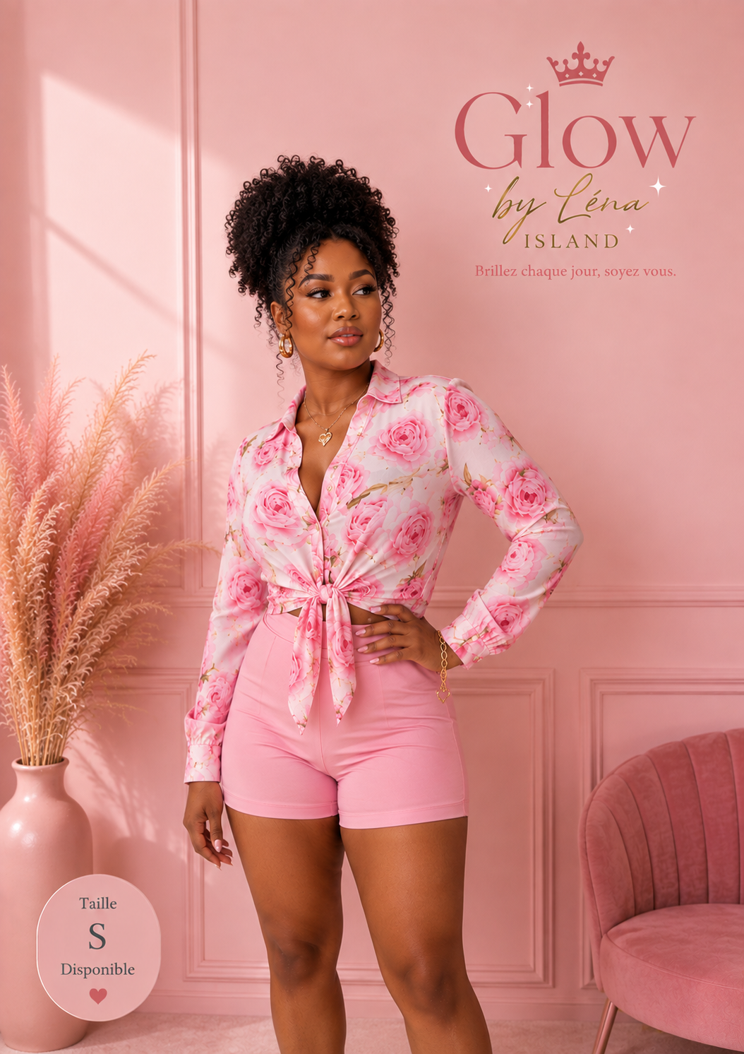✨ Ensemble Chic & Élégant – Chemisier + Short