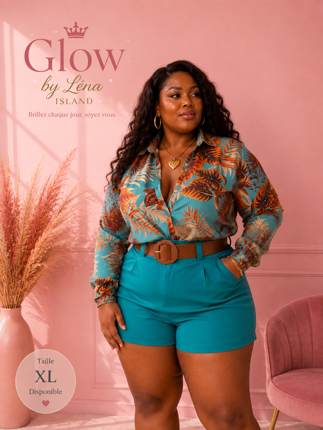✨ Ensemble Chic & Élégant – Chemisier + Short
