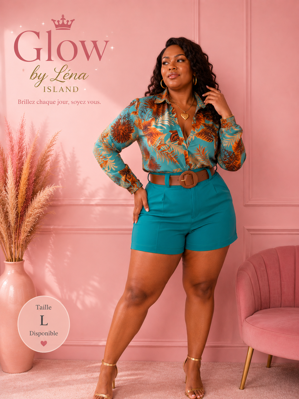 ✨ Ensemble Chic & Élégant – Chemisier + Short