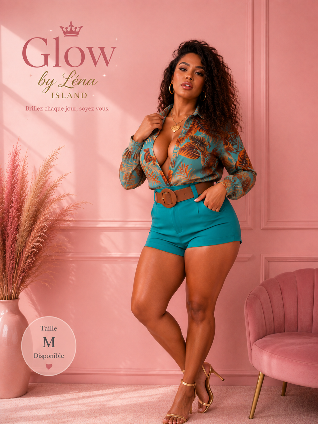✨ Ensemble Chic & Élégant – Chemisier + Short
