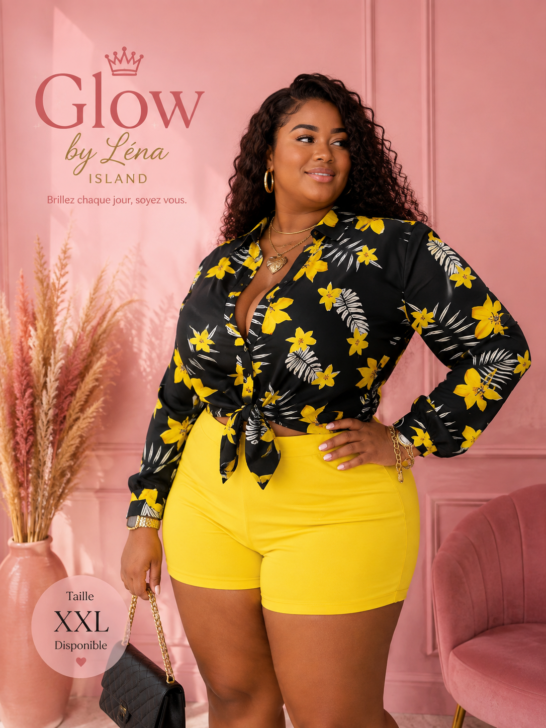 ✨ Ensemble Chic & Élégant – Chemisier + Short