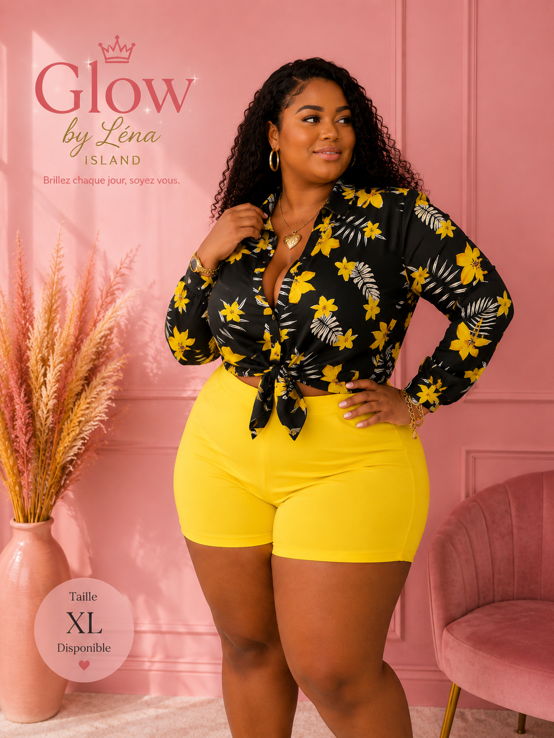 ✨ Ensemble Chic & Élégant – Chemisier + Short