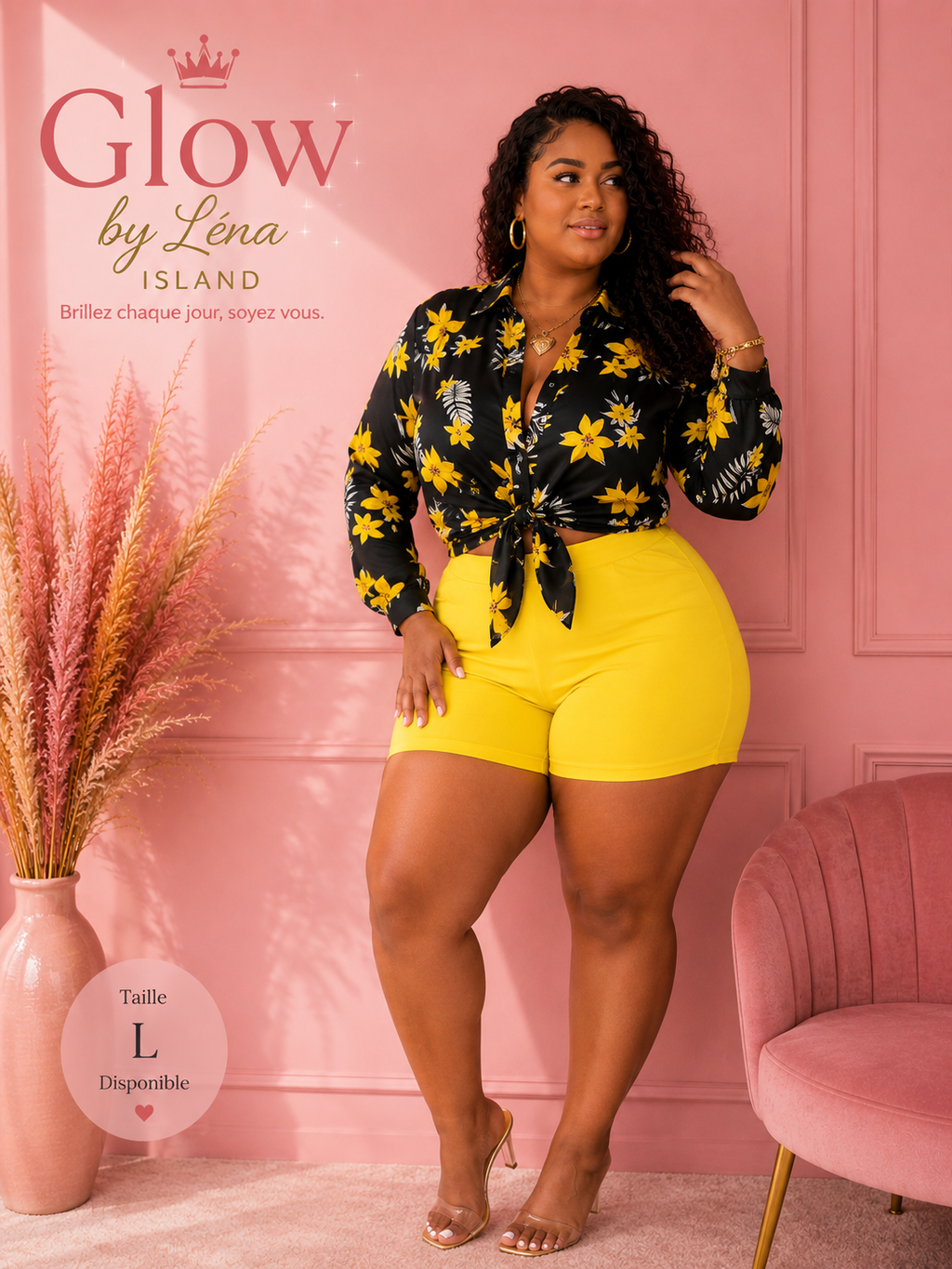 ✨ Ensemble Chic & Élégant – Chemisier + Short