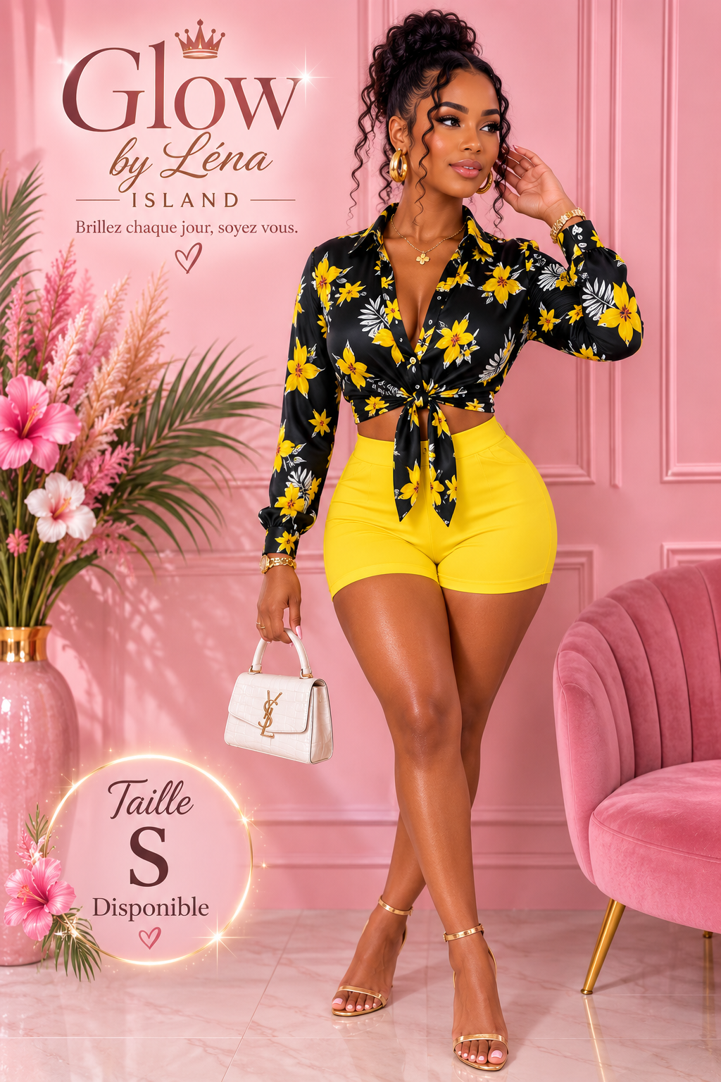 ✨ Ensemble Chic & Élégant – Chemisier + Short